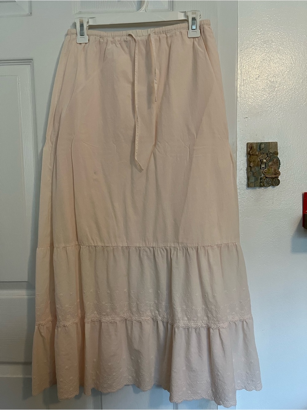 Brandy Melville Pale Blush Maxi Skirt with Eyelet Trim
